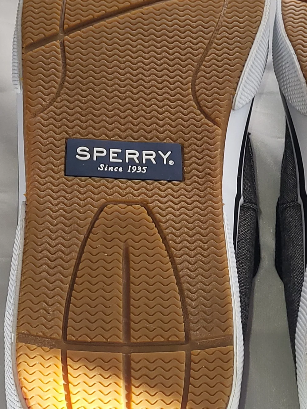 Gray Canvas Boat Shoe with White Stitching